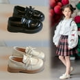 thumbnail image 1 of Puntoco Girl's Loafers Slip On Tassel Oxford Shoes Flats Round Toe School Uniform Dress Shoes Winter Snow Boots for Kids Black 35(35), 1 of 9