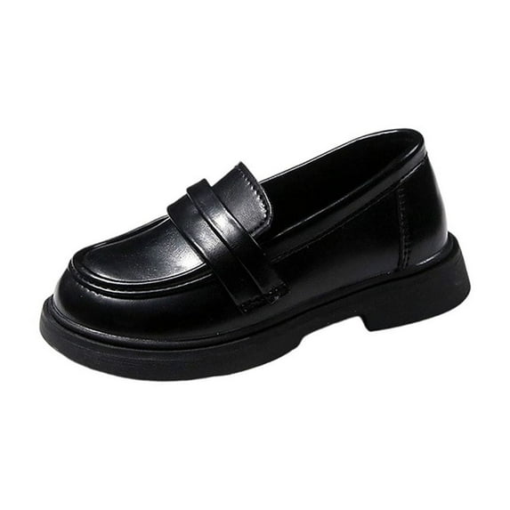 Puntoco Girl's Loafers Slip On Tassel Oxford Shoes Flats Round Toe School Uniform Dress Shoes Winter Snow Boots for Kids Black 35(35)