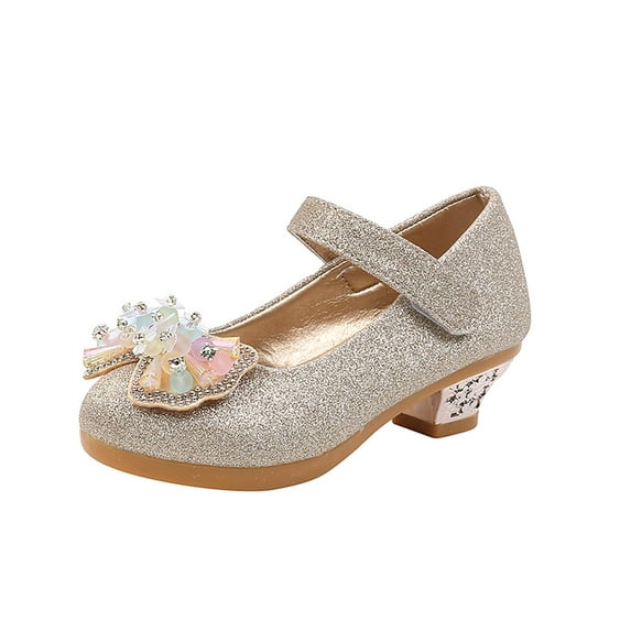 Puntoco Girls Dress Shoes Prom Shoes Wedding Shoes Low Heel Glitter Toddler Shoes Kids Shoes Clearance