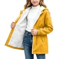 thumbnail image 1 of Puntoco Girls Long Rain Jacket Waterproof with Hood Lightweight Windbreaker Raincoat Plus Size Travel Camping Outdoor Coat Yellow 12-13 Years, 1 of 9