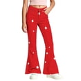 Puntoco Girls Star Print Flare Pants Button Zip Bootcut Trousers with ...