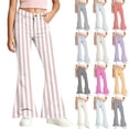 If Printable Puntoco Girls Striped Flare Pants Button Zipper Closure Bootcut ...
