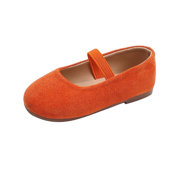 Puntoco Girls Suede Mary Jane Flats Soft Princess Shoes Non-Slip School Casual Ballet Flats