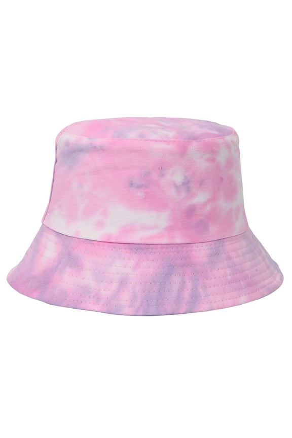 Hat for Womens Unisex Tie Dye Reversible Bucket Hat, Double Sided Wide Brim Sun Hat Casual Tie-Dye Print Summer Outdoor Fishing Cap for Men Women Hot Pink Free Size