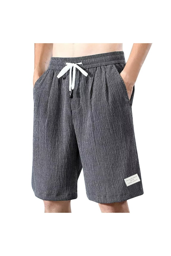 Jogger Shorts Pants,Men'S Fashion Summer Loose Casual Solid Classic Half Shorts Pants Gray 10(XL)