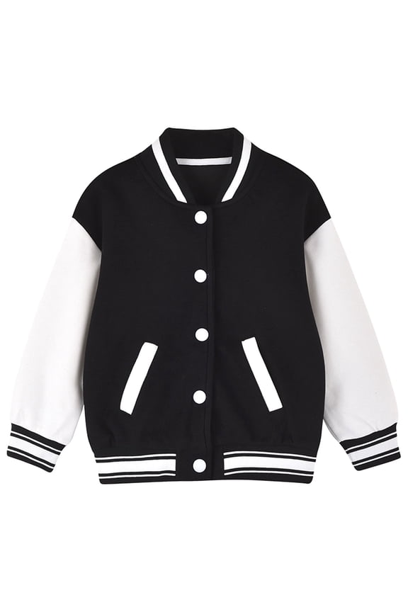 Kids Clothing Clearance Kids Baseball Jacket Varsity Style Casual Fit Sport Boys Girls Team Uniforms Cardigan Sweatshirt