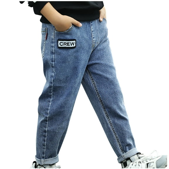 Puntoco Kids Clothing Spring and Summer Children's Boys' Basic Casual Print Long Pocket Jeans