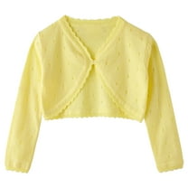 Puntoco Kids Clothing Clearance Toddler Kids Cherry Little Girls Sweater Shrug Knit Cardigan Open Front Button Up Bolero Coat