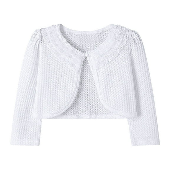 Puntoco Kids Coat Toddler Kids Baby Girls Cute Color Long Sleeved Lace Princess Cardigan Shawl Coat