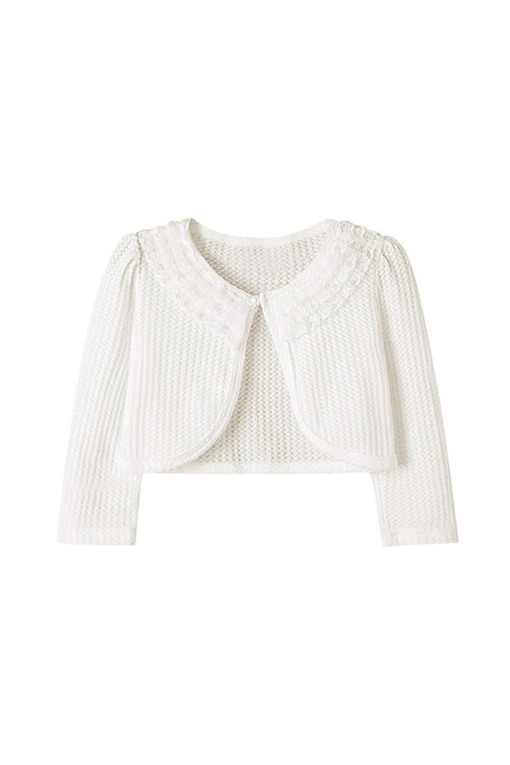 Kids Coat Toddler Kids Baby Girls Cute Color Long Sleeved Lace Princess Cardigan Shawl Coat