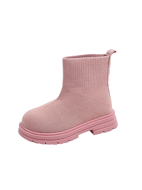 Kids Girls' Boots Children's Boots Outdoor Boots Girls' Plush Short Boots Boys' boots Winter Snow Boots for Kids Pink 9(25)