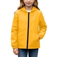 thumbnail image 1 of Puntoco Kids Hooded Rain Jacket Waterproof Windbreaker Zip Up Raincoat with Pockets Yellow 7 Years, 1 of 9