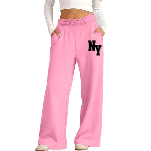 Puntoco Kids Print Fleece Lined Jogger Pants Warm Winter Sweatpants with Side Pockets Pink-A