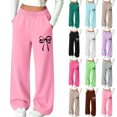 thumbnail image 1 of Puntoco Kids Printed Fleece Lined Sweatpants Warm Winter Joggers with Side Pockets White, 1 of 6