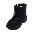 thumbnail image 1 of Puntoco Kids Snow Boots Winter Boots Waterproof Fur Lined Warm Lightweight Ankle Boots High Top Slip On Anti-Slip Casual Outdoor Shoes Booties Winter Snow Boots for Kids Black 13-14Years, 1 of 3