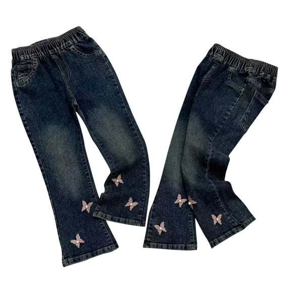 Puntoco Kids pants Clearance Children Girls' Jeans Long Pants Children's Loose Pants Casual Outerwear Pants