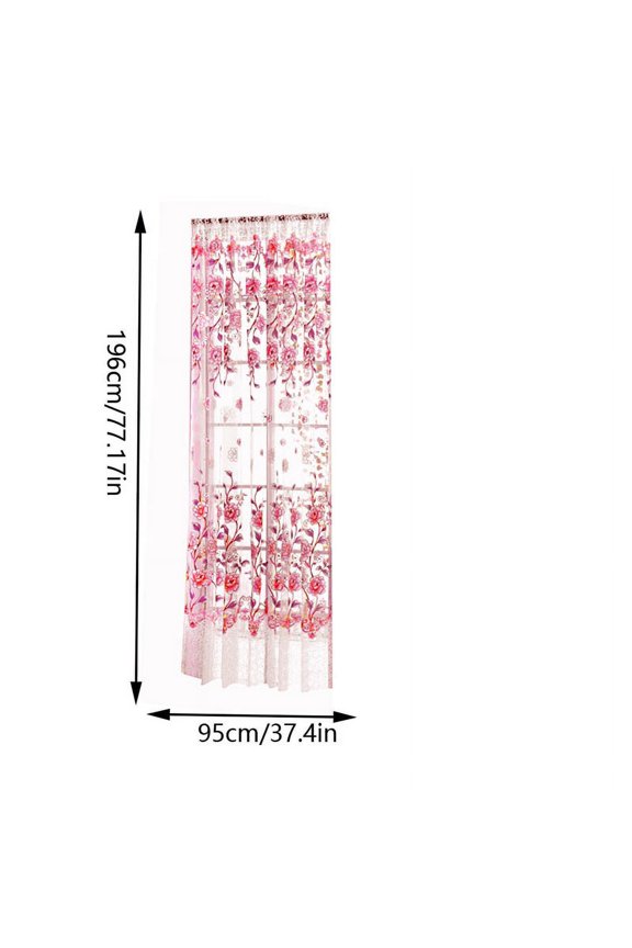 Lace Curtains with Attached Valances 1 Panels 63 Inch Length, Floral Embroidered Semi Sheer Small Drapes Rod Pocket Decorative Victorian Window Treatments