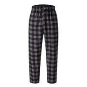 Puntoco Leisure Pants Men,Men Pants Clearance, Men'S Casual Plaid Loose Sport Plaid Pajama Pants Trousers Gray