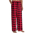 thumbnail image 1 of Puntoco Leisure Pants Men,Men Pants Clearance, Men'S Casual Plaid Loose Sport Plaid Pajama Pants Trousers Red, 1 of 4