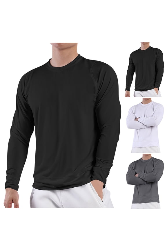 Long Sleeve Shirts for Men - Quick Moisture Wicking UV UPF Sun Protection T-Shirts for Fishing Workout Swim White 10(XL)