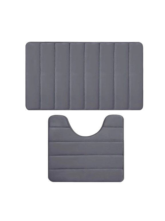 Memory Foam Bath Mat Set, Bathroom Rugs Sets 6 Pieces, Non Slip Bath Mats for Bathroom, Super Soft and Water Absorbent Bath Rug Set, Machine Washable U Shape Toilet Rug