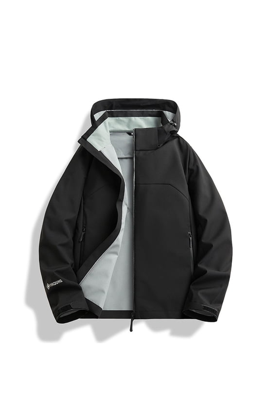 Men Long Sleeve Shirt Men's High-Performance Waterproof Breathable Versatile Comfortable All-Weather Range Trainer Shell Jacket Black L(L)