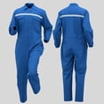 thumbnail image 1 of Puntoco Men Long Sleeve Shirt Men's Long Sleeve Coverall Action Back Coverall with Zipper Pockets, Mechanic Uniform Blue S(S), 1 of 7