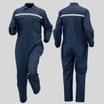 thumbnail image 1 of Puntoco Men Long Sleeve Shirt Men's Long Sleeve Coverall Action Back Coverall with Zipper Pockets, Mechanic Uniform Dark Blue S(S), 1 of 8