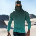 thumbnail image 1 of Puntoco Men Long Sleeve Shirt Men’s UPF 50+ Hoodie Shirt with Mask Long Sleeve Permanent UV Sun Protection Neck Gaiter Performance T for Outdoor Black XL(XL), 1 of 5