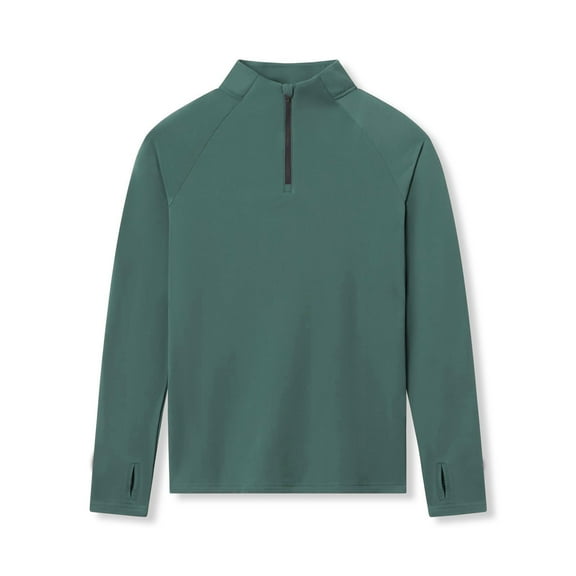 Puntoco Men's 1/4 Zip Pullover Long Sleeve Shirt Casual Slim Fit Stretch Cotton Mock Neck Work Golf Shirts Winter Clothing for Men Green XS(XS)
