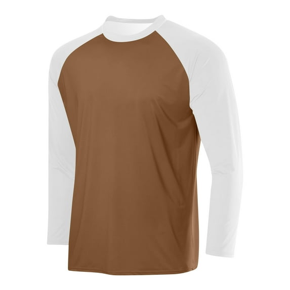 Puntoco Men's 3/4 Sleeve Casual Raglan Jersey Baseball Tee Shirt Coffee XXXL(XXXL)