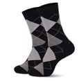 thumbnail image 1 of Puntoco Men’s Argyle Dress Crew Socks, Cotton Casual Mid‑Calf Socks for Daily Work Wear, 1 of 2