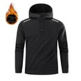 thumbnail image 1 of Puntoco Men's Button Up Hooded Sweatshirt Casual Long Sleeve Drawstring Pullover Hoodies Black M(M), 1 of 4