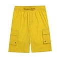 thumbnail image 1 of Puntoco Men's Cargo Shorts 3/4 Summer Men's Pants Solid Casual Elastic Waist Pockets Shorts Yellow 42(42), 1 of 6