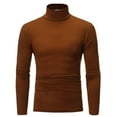 thumbnail image 1 of Puntoco Men's Casual Slim Fit Basic Tops Knitted Lightweight Turtleneck Pullover Sweater Winter Clothing for Men Brown 12(XXL), 1 of 4