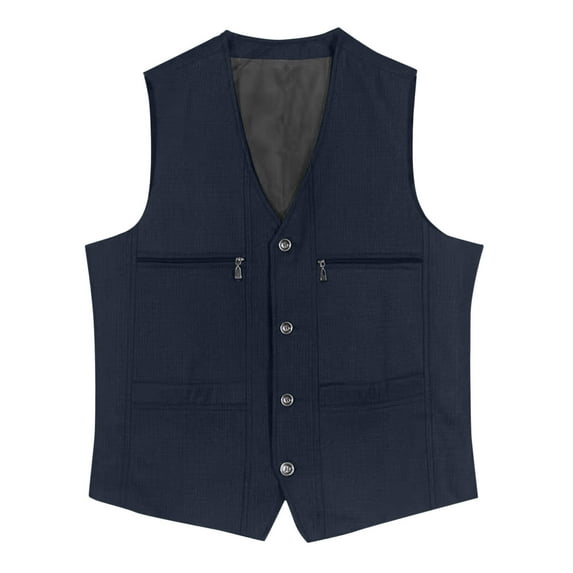 Puntoco Men's Corduroy Vest V-Neck Vintage Western Cowboy Waistcoat Sleeveless Jacket Slim Fit Casual Business Vests Winter Clothing for Men Blue XXL(XXL)