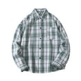 thumbnail image 1 of Puntoco Men's Flannel Shirts Casual Button Down Plaid Shirt Jacket Long Sleeve Fleece Shacket with Pockets Winter Clothing for Men Green XXXL(XXXL), 1 of 9