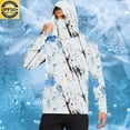 thumbnail image 1 of Puntoco Men's Hooded Sun Shirts with Mask Fishing Shirts for Men Long Sleeve UPF 50 Rash Guards Cooling Hoodies Hiking Shirts White M(M), 1 of 6