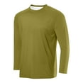 thumbnail image 1 of Puntoco Men's Long Sleeve Baseball Shirts, Crew Neck Raglan Cotton Blend Casual Vintage Jersey Sport Tee Tops Coats for Men Army Green XXXL(XXXL), 1 of 2