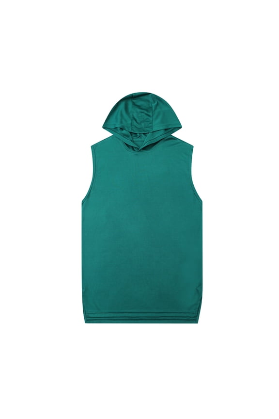 Men's Solid Color Casual Fitness Sport Permeability Hoodie Green 12(XXL)