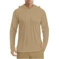 thumbnail image 1 of Puntoco Men's Sun Protection Hoodie Shirts UPF 50+ Rash Guard SPF Long Sleeve Fishing Shirt for Men Swim Hiking Boating Khaki 12(XXL), 1 of 7
