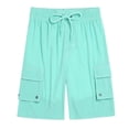 thumbnail image 1 of Puntoco Men short pants Clearance Summer Men's Pants Solid Casual Elastic Waist Pockets Shorts Light Blue 32(32), 1 of 6