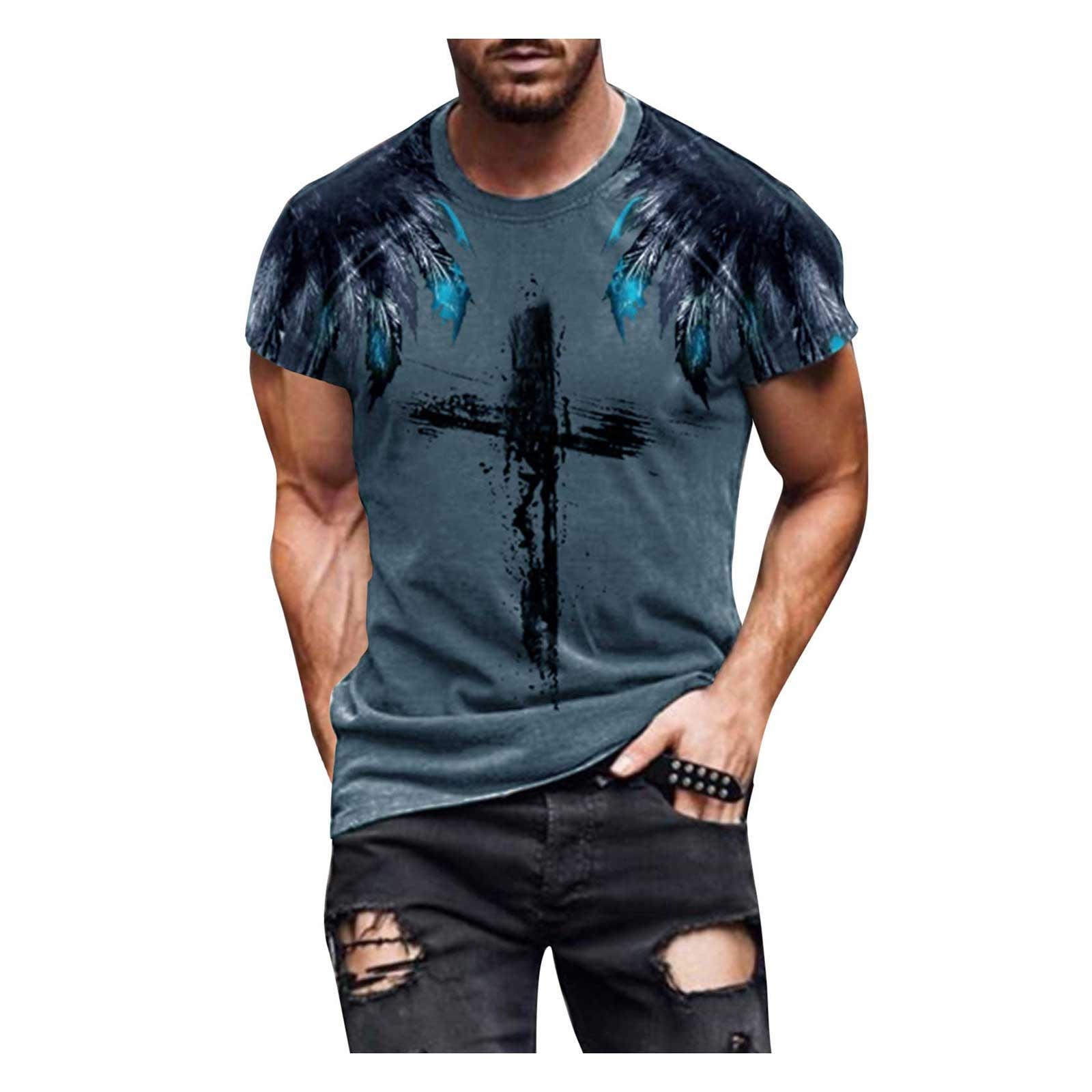 Puntoco Mens Clothing Clearance,Men'S Street Fashion Cross Belief
