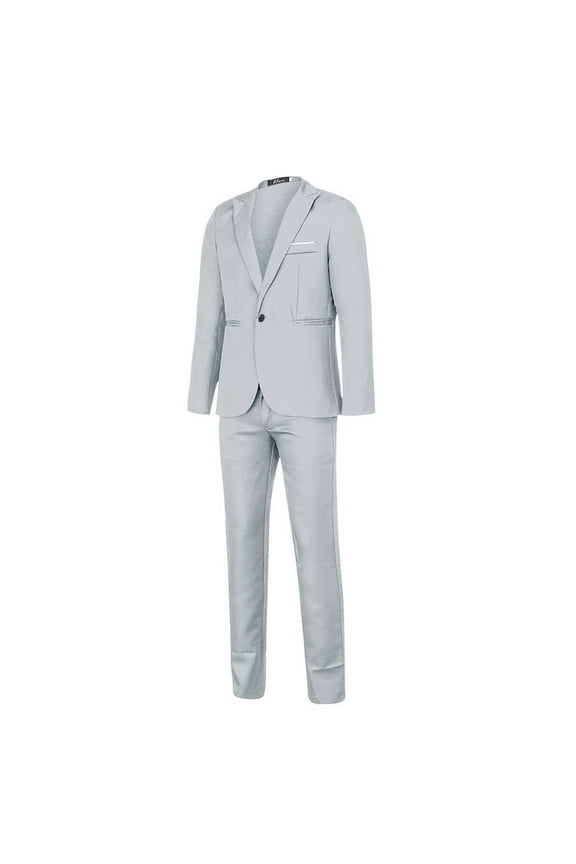 Mens Clothing Clearance,Men'S Suit Jacket + Suit Pants Two-Piece Suit Gray