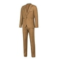 thumbnail image 1 of Puntoco Mens Clothing Clearance,Men'S Suit Jacket + Suit Pants Two-Piece Suit Khaki, 1 of 5