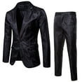 thumbnail image 1 of Puntoco Mens Clothing Clearance,Men’S Suit Slim 2-Piece Suit Business Wedding Party Jacket Coat & Pants Black, 1 of 6