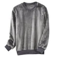 thumbnail image 1 of Puntoco Mens Flannel Pajamas Shirts Casual Fashion Comfy Crewneck Long Sleeve Loose Fit Pullover Fall Winter Loungewear Tops Dark Gray XL(XL), 1 of 3