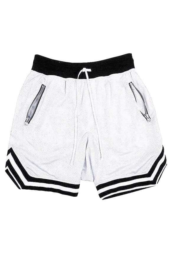 Mens Mesh Basketball Shorts Running Athletic Gym Workout Shorts with Zip Pocket