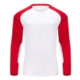 thumbnail image 1 of Puntoco Mens Raglan Long Sleeve T Shirt Vintage Color Block Baseball Casual Tee Top Muscle Gym Workout Athletic Shirt Coats for Men Wine XL(XL), 1 of 6