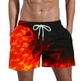 thumbnail image 1 of Puntoco Mens Shorts Summer Pants,Men'S Flame Printing Special Print Beach Casual Trouser Shorts Pant Red 32(XL), 1 of 5
